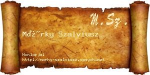 Márky Szalviusz névjegykártya
